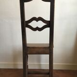 Lot de 6 chaises en bois foncé rustique