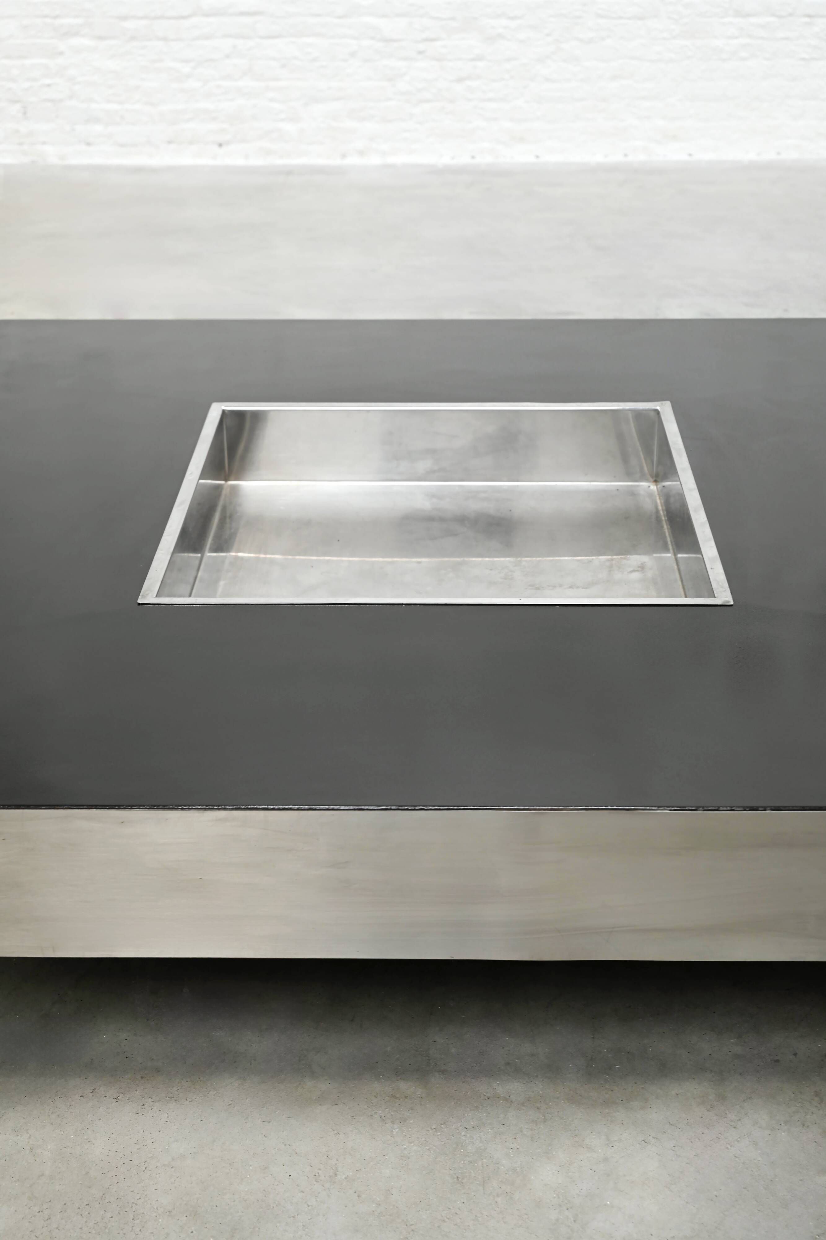 Chrome & Lacquer Coffee Table with Integrated Bar, 1970s