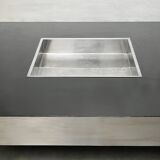 Chrome & Lacquer Coffee Table with Integrated Bar, 1970s