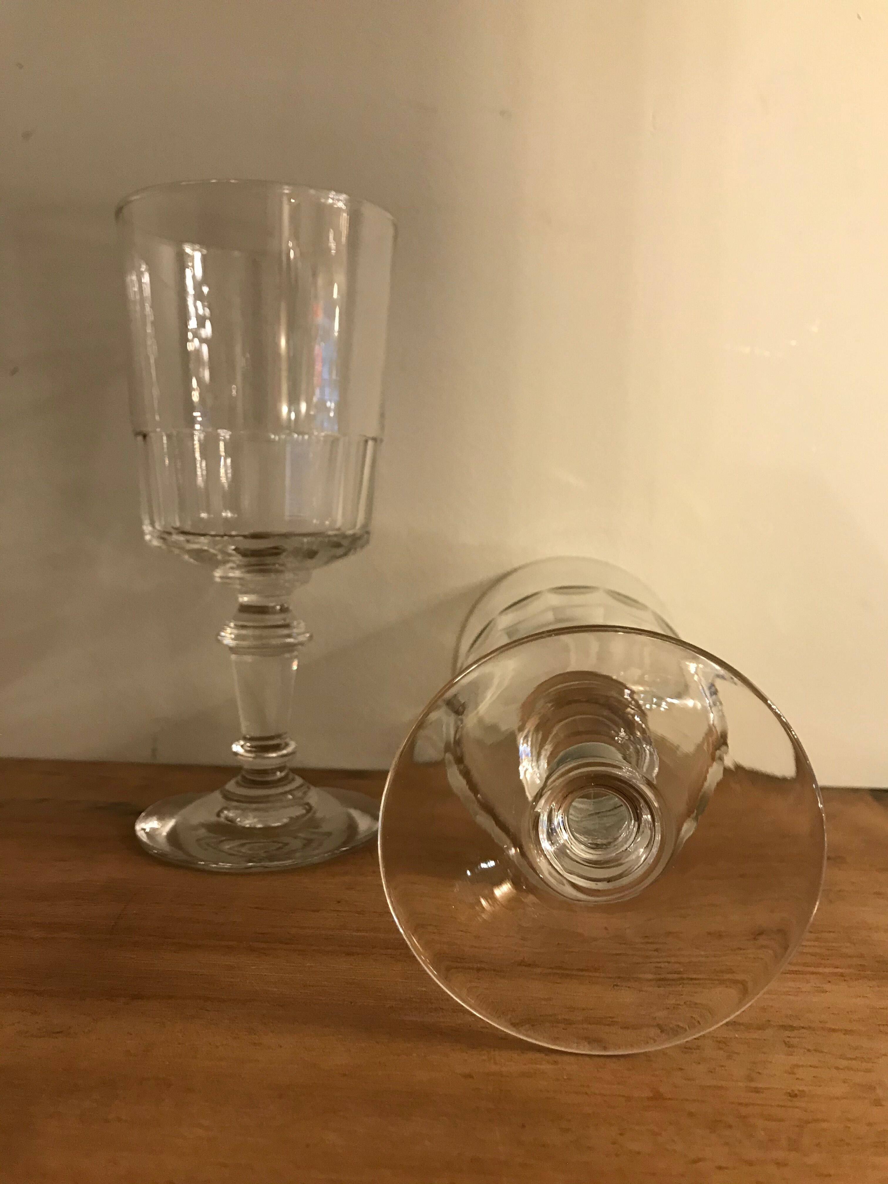 12 old and blown glass walking glasses