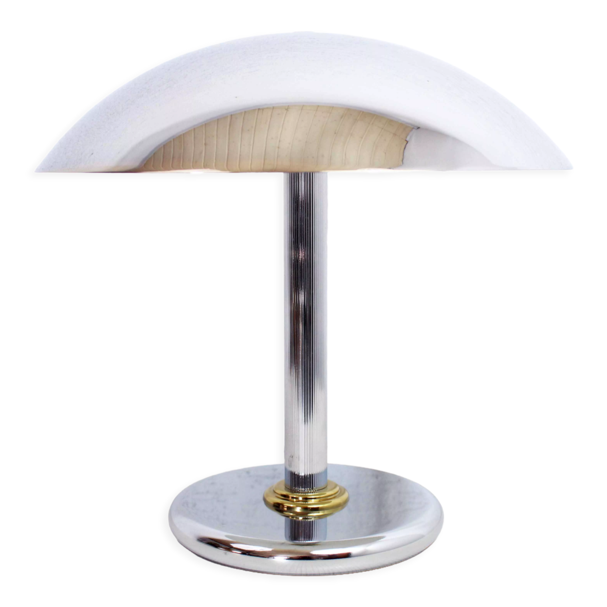 Lampe champignon en métal chromé