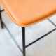 Dining chairs in brown leather and aluminum by ycami, 1980