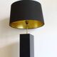Black lacquered wooden table lamp designed by Roger Vanhevel, 1970s.