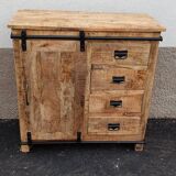 Wooden extra furniture with a sliding door and 4 drawers