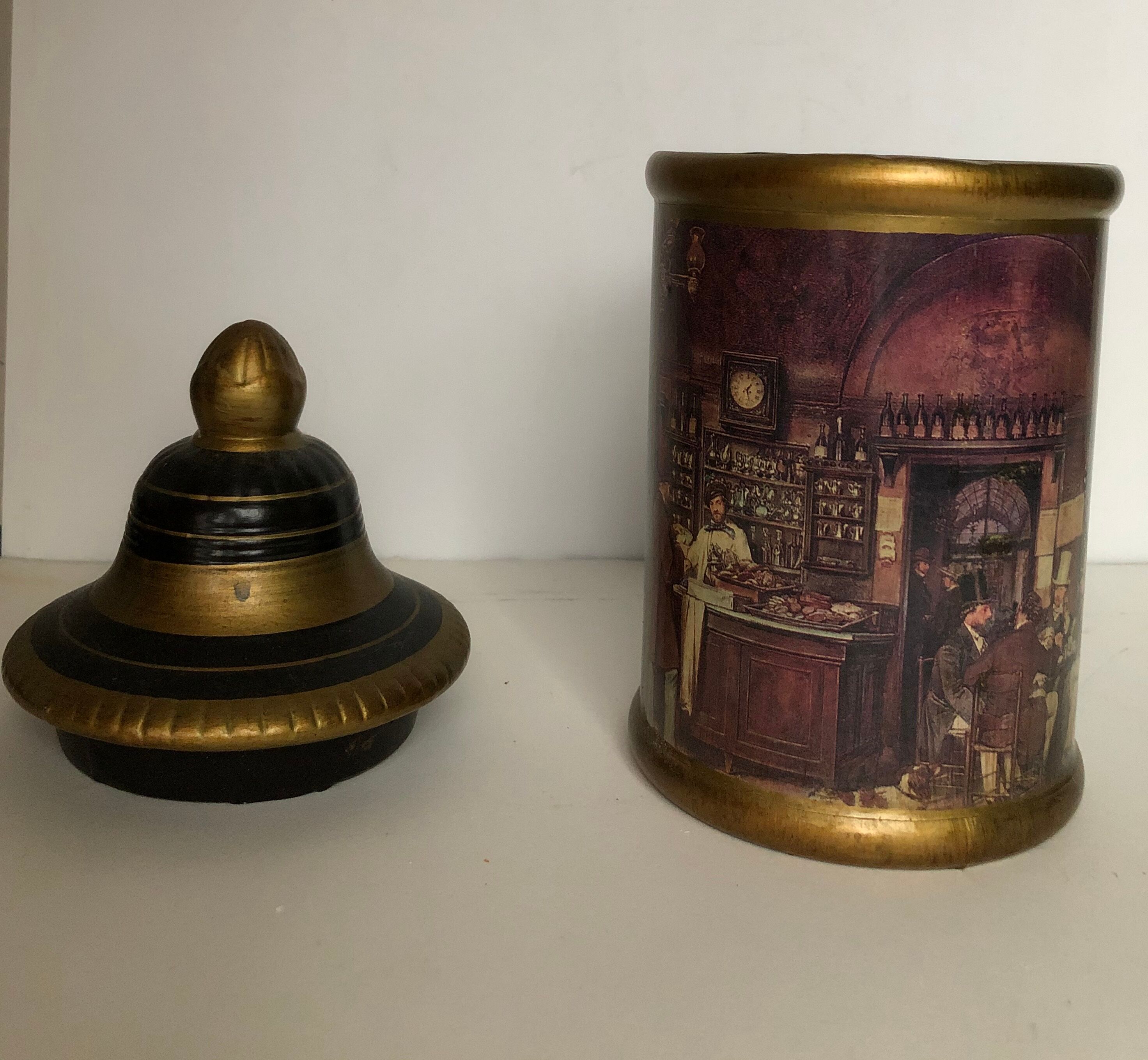 Old ceramic covered pot