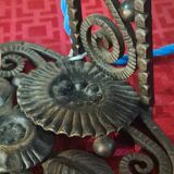 old wrought iron lamp 32x20 pretty tulip original elec ok