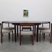 Extendable round to oval dining set by Alfred Hendrickx for Belform, 1960s.