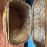 Antique Bressan Basket Fishing Net Wicker Woven Vintage #C072