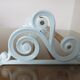 Towel rack in enamelled cast iron pale blue Art Deco 30s 40s