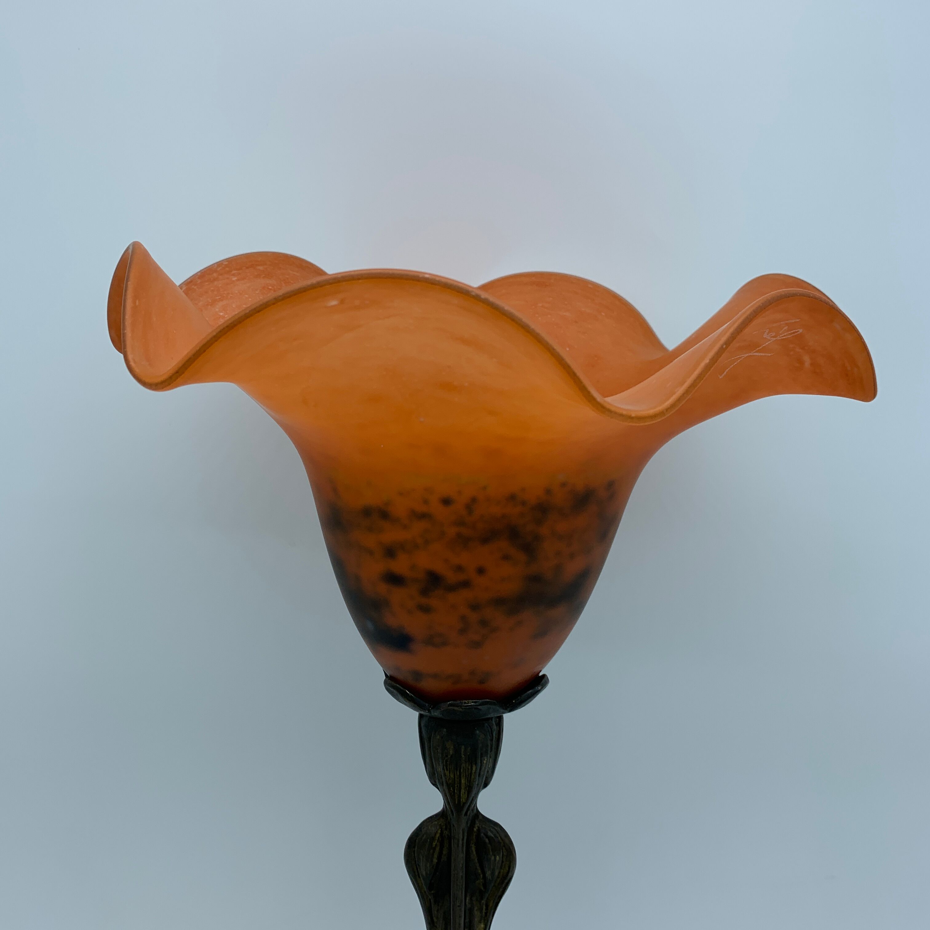 Art Nouveau Bronze style lamp and glass pasta