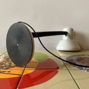 Lampe de bureau métallique vintage blanche et noire