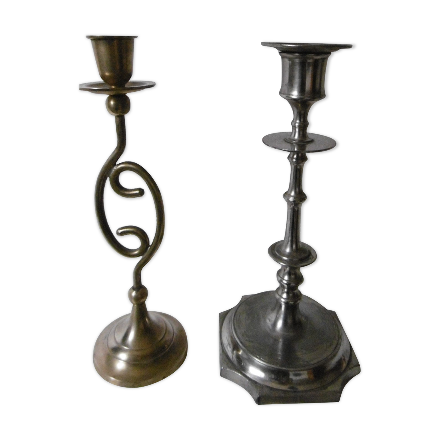 Old brass candle holders