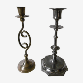 Old brass candle holders