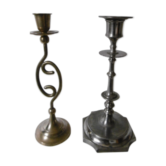 Bougeoirs anciens laiton