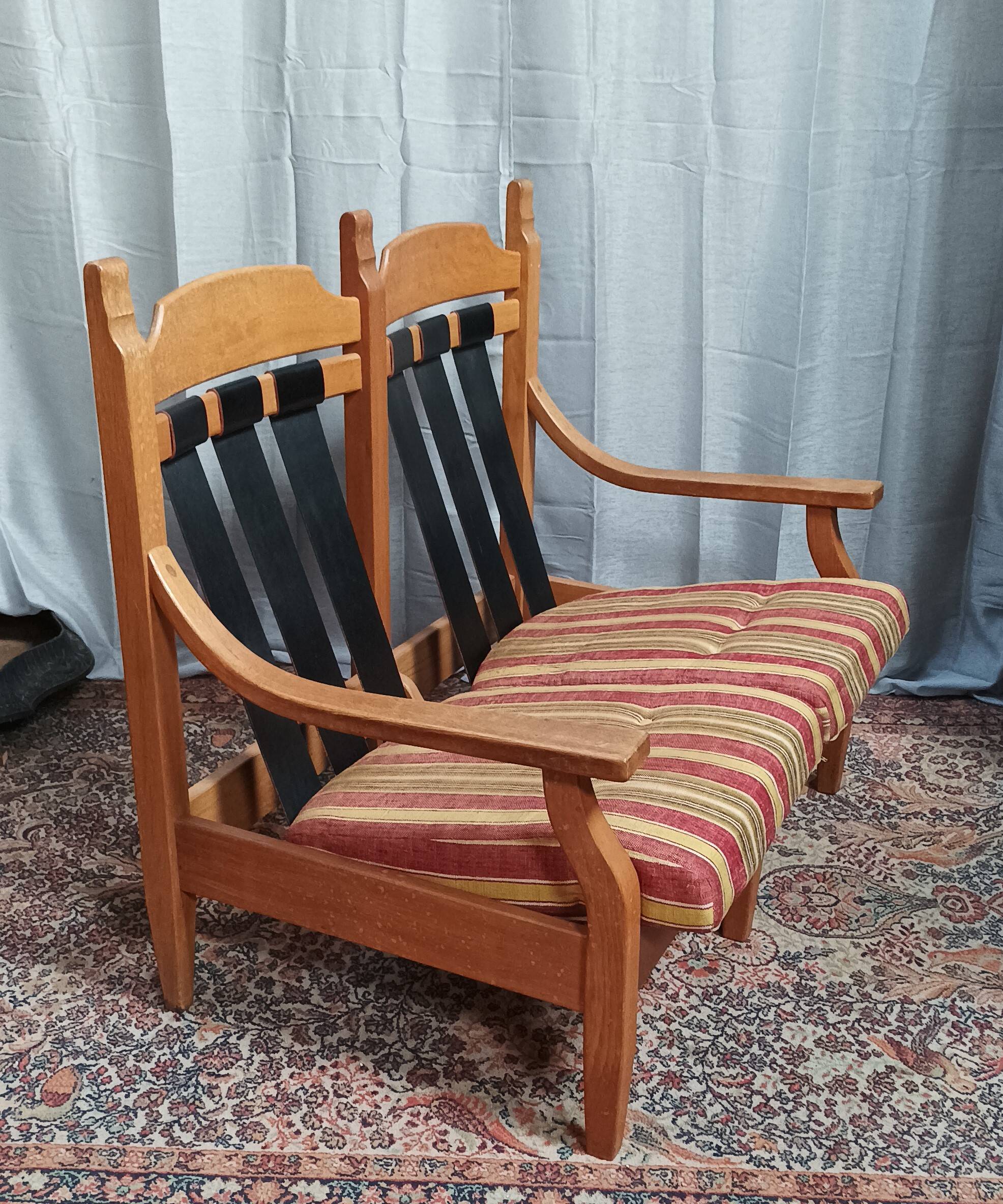 Vintage oak 2 seater bench and footrest
