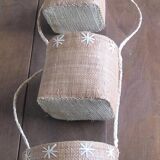 3 handcrafted wicker hanging baskets