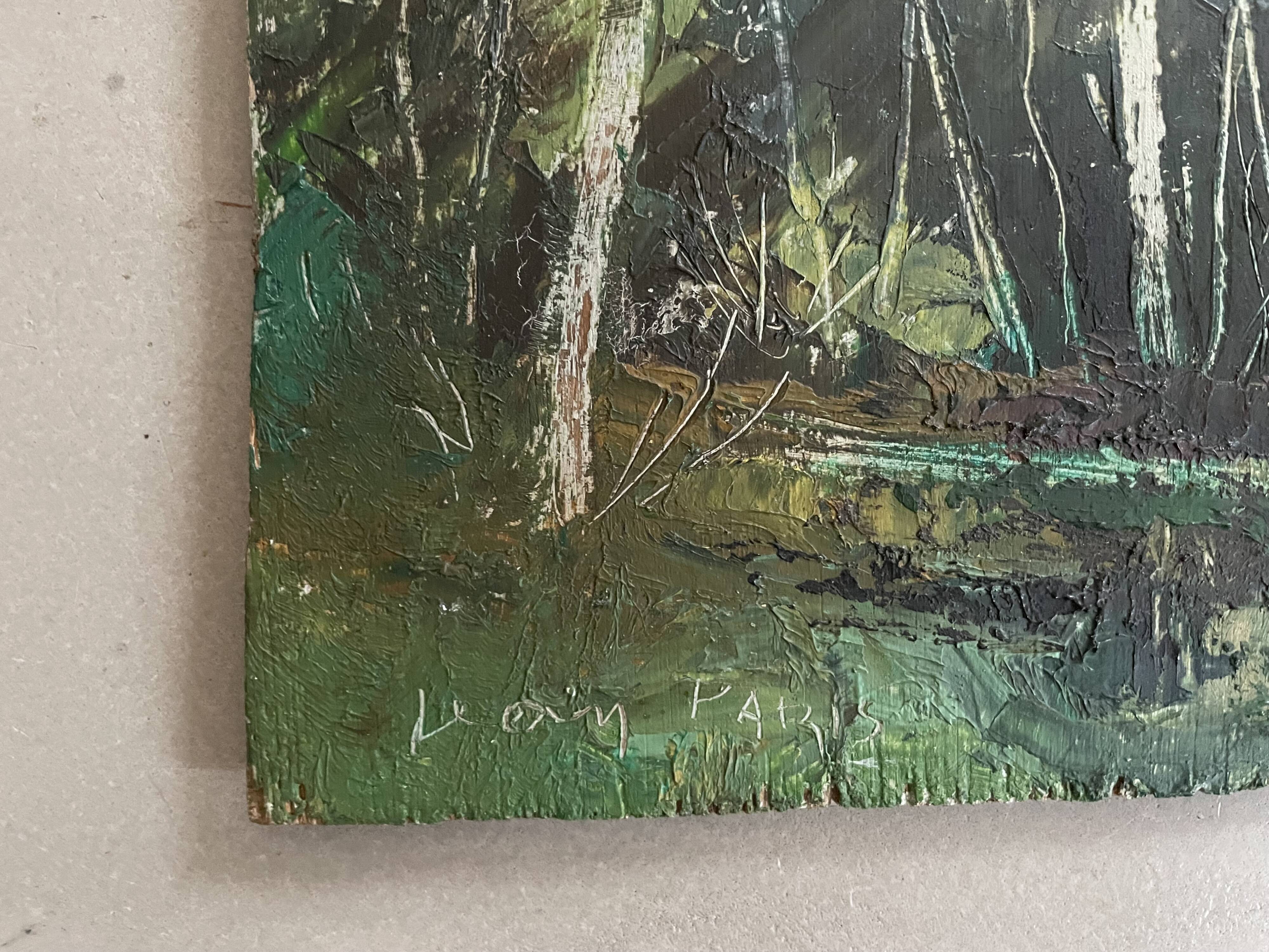 Old oil on panel, 1951