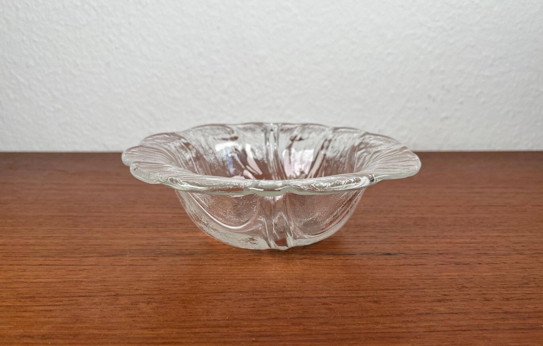 Small vintage bowl from the Eden series in glass by Lars Hellsten for Orrefors, Sweden, 1970s.