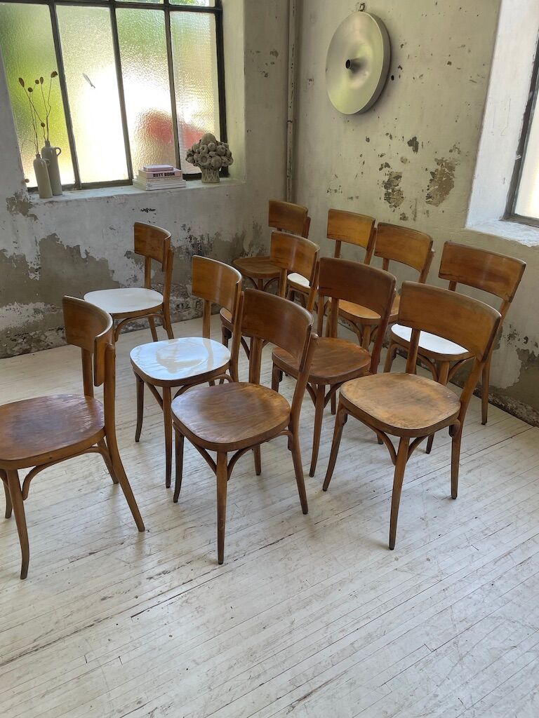 Set of 11 Baumann bistro chairs