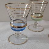 7 multicoloured stemmed glasses from the 1950s