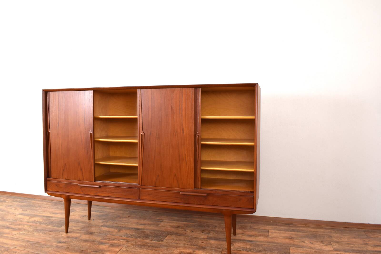 Mid-Century Danish Teak Highboard Model 13 by Gunni Omann for Omann Jun