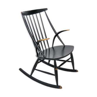 Rocking-chair danois design Illum Wikkelso pour Niels Eilersen