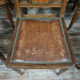 Series of 6 Art Deco period chairs in solid walnut with blonde patina