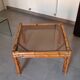Vintage coffee table, rattan, bamboo and glass in the style of Vivai del Sud.