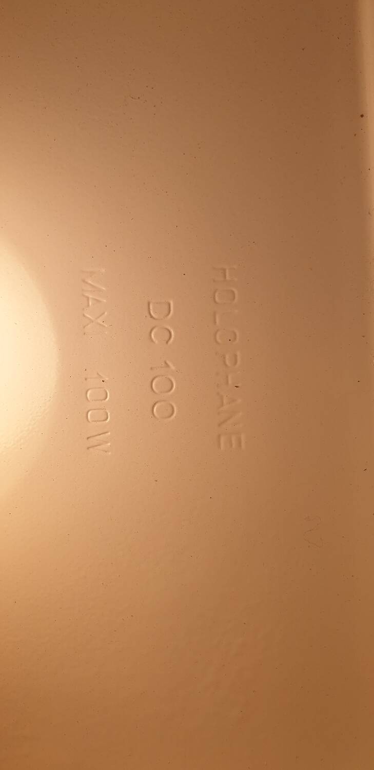 Set of three Holophane ceiling lights
