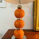 Lampe de table vintage design années 70 - style pop art - orange et métal