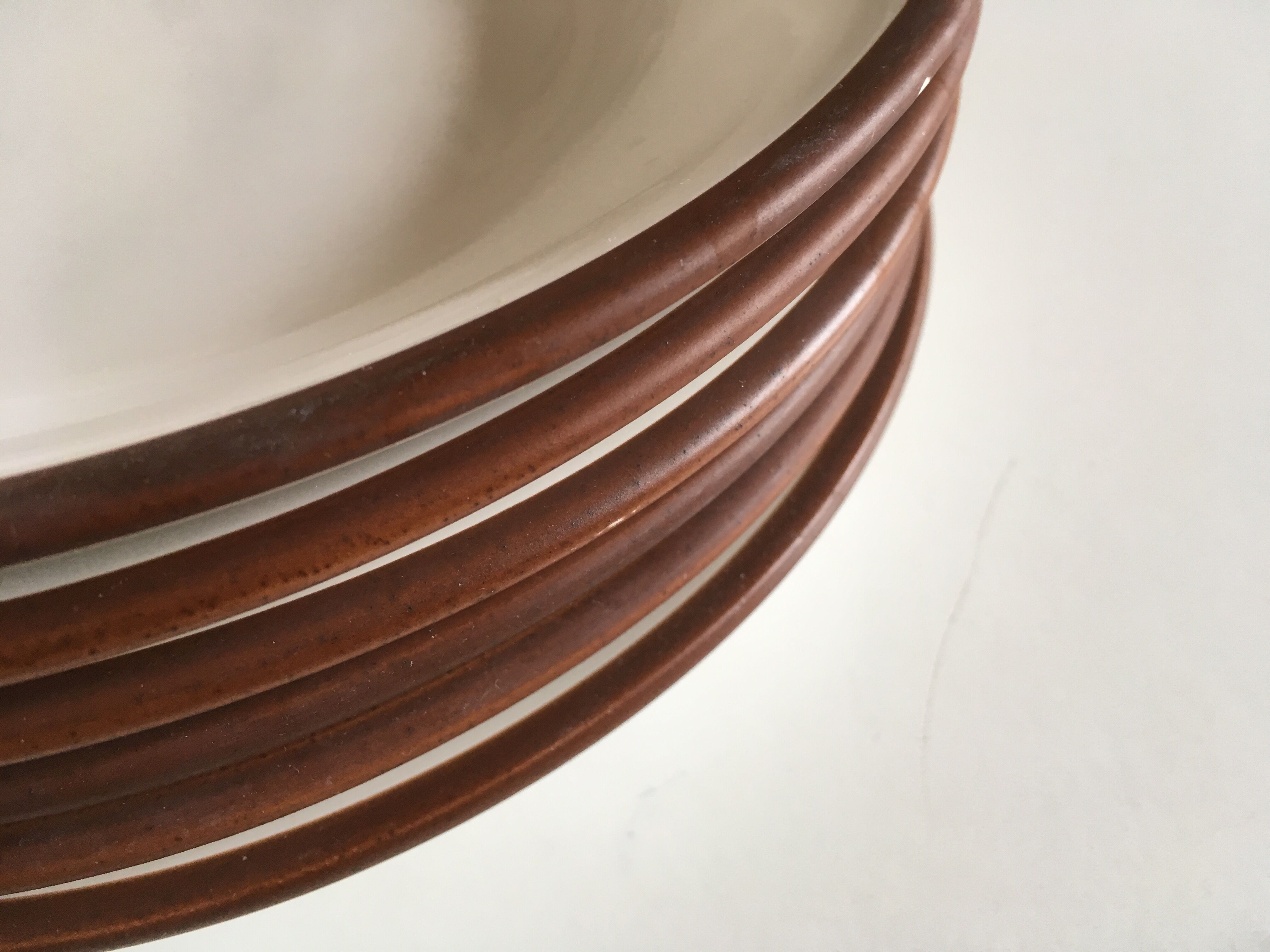 Set 6 plates enamelled earth cap Siena from KMK 1965
