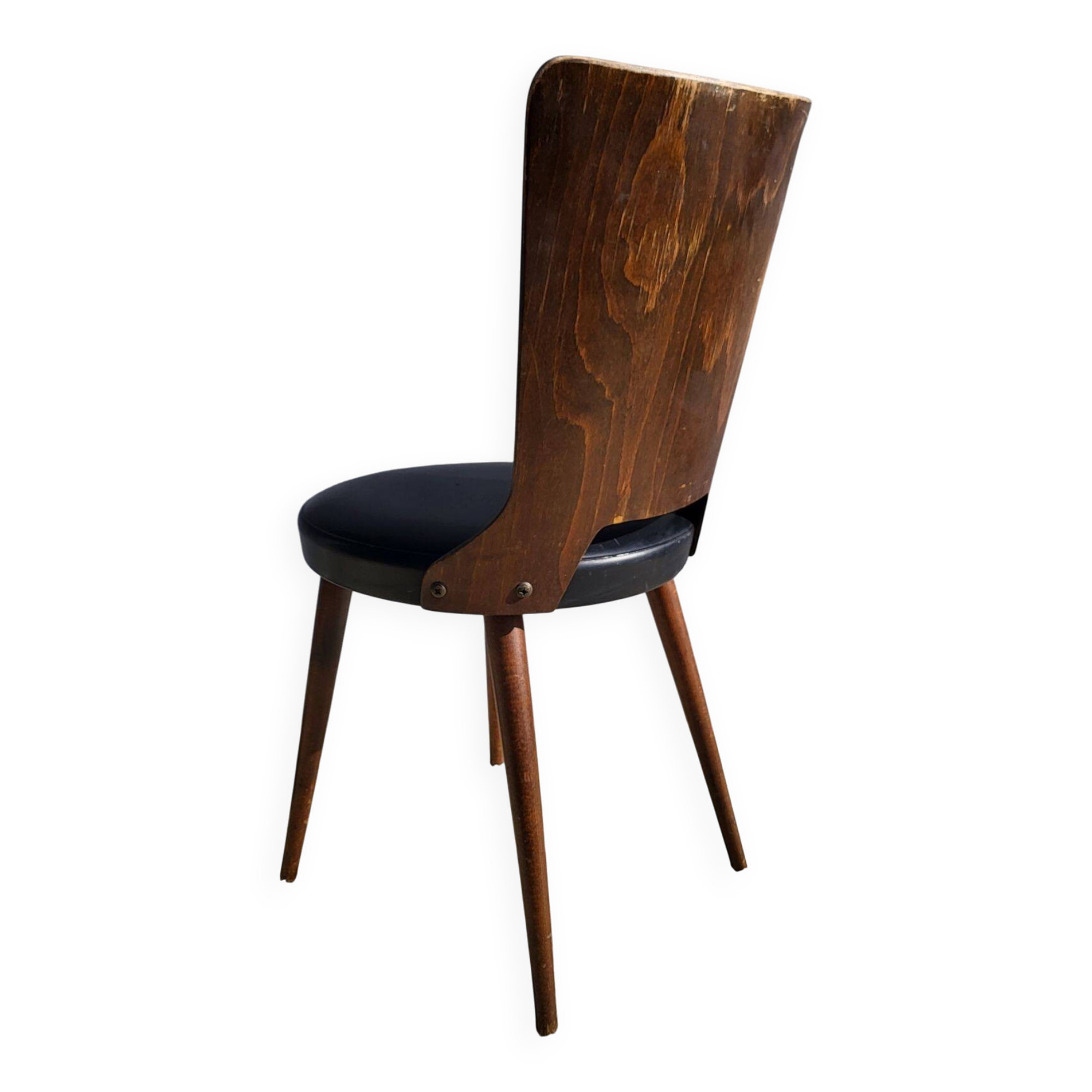 Chaise Dove • Baumann • Simili noir