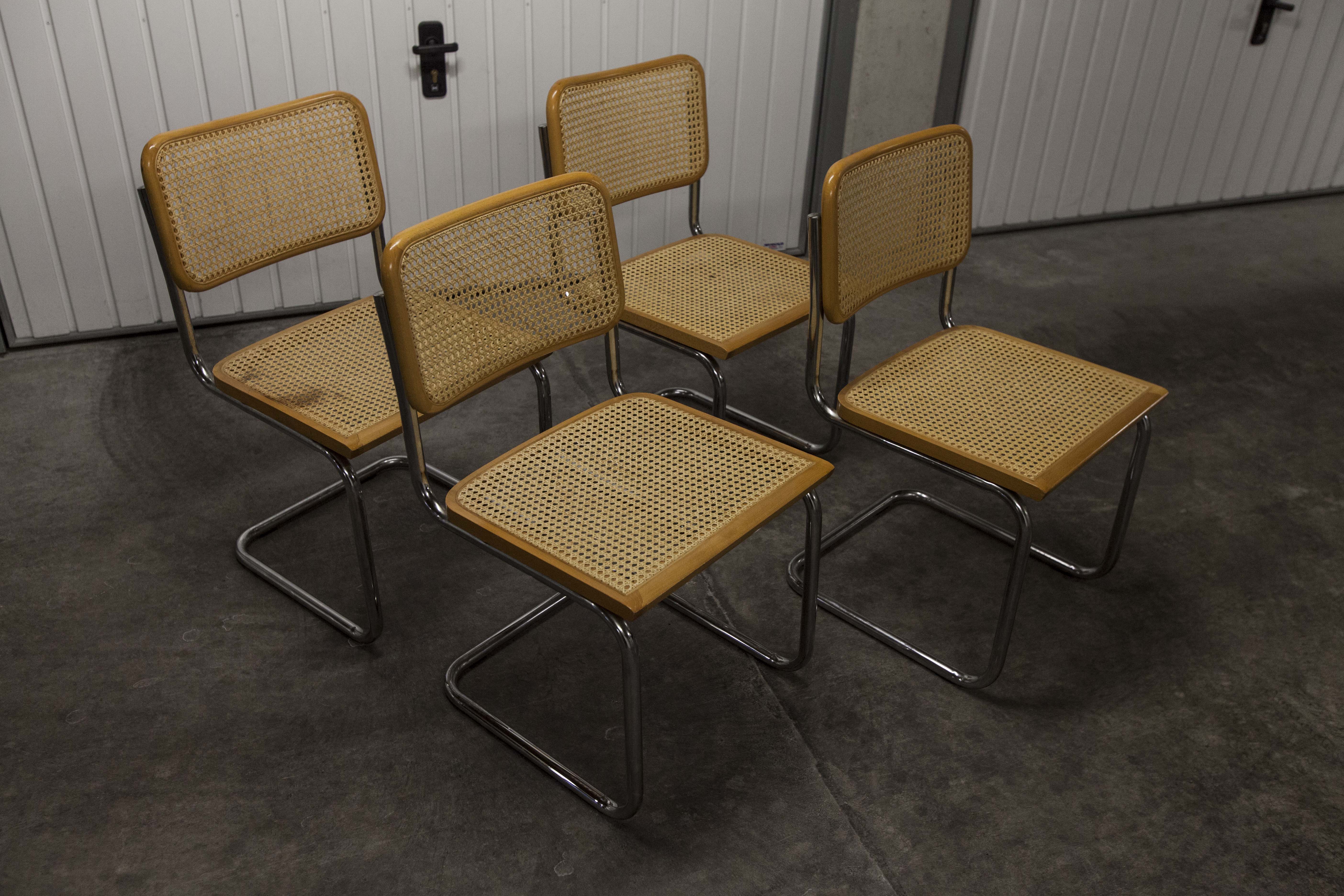 Lot of 4 chairs B32 by Marcel Breuer