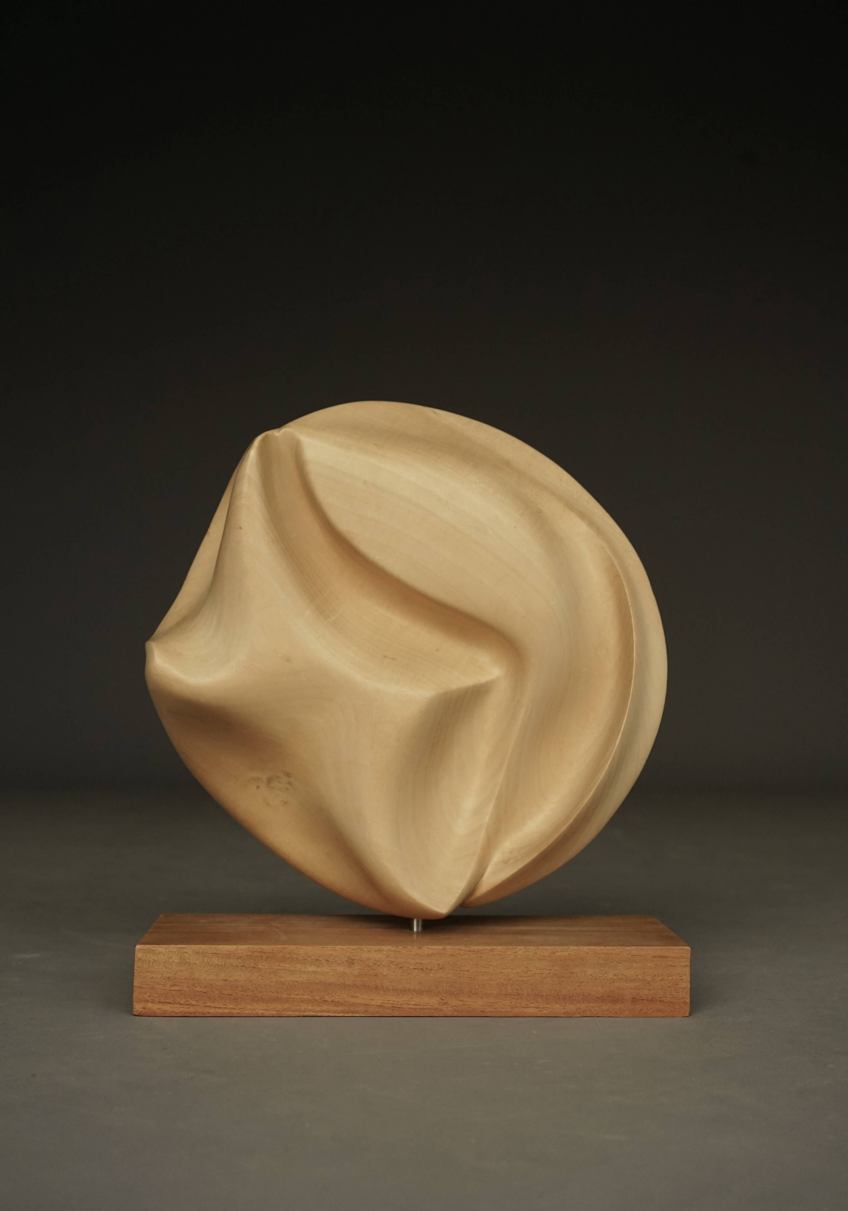 1980s carved applewood Abstract Sculpture
