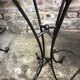 Bar chairs/stool (4) made of wood and wrought iron canned seats