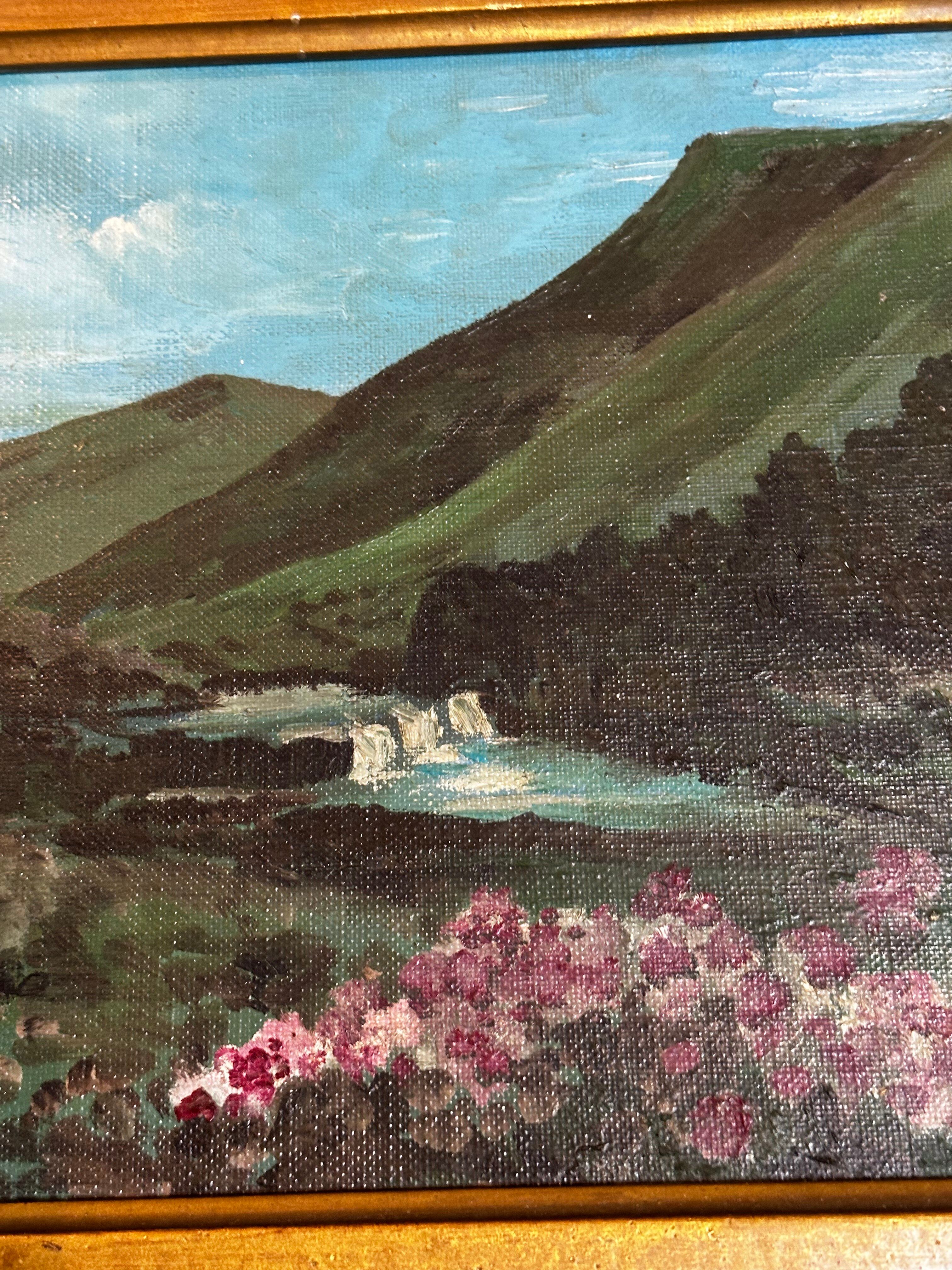 Eugène Mannessier - École de Paris - Paysage Montagne en été - Huile s