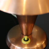 Pair of Bauhaus style mushroom lamps in copper metal.