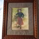 Framed Militaria 1932 large portrait of a Tunisian sharpshooter signed 66 cm X 55 cm