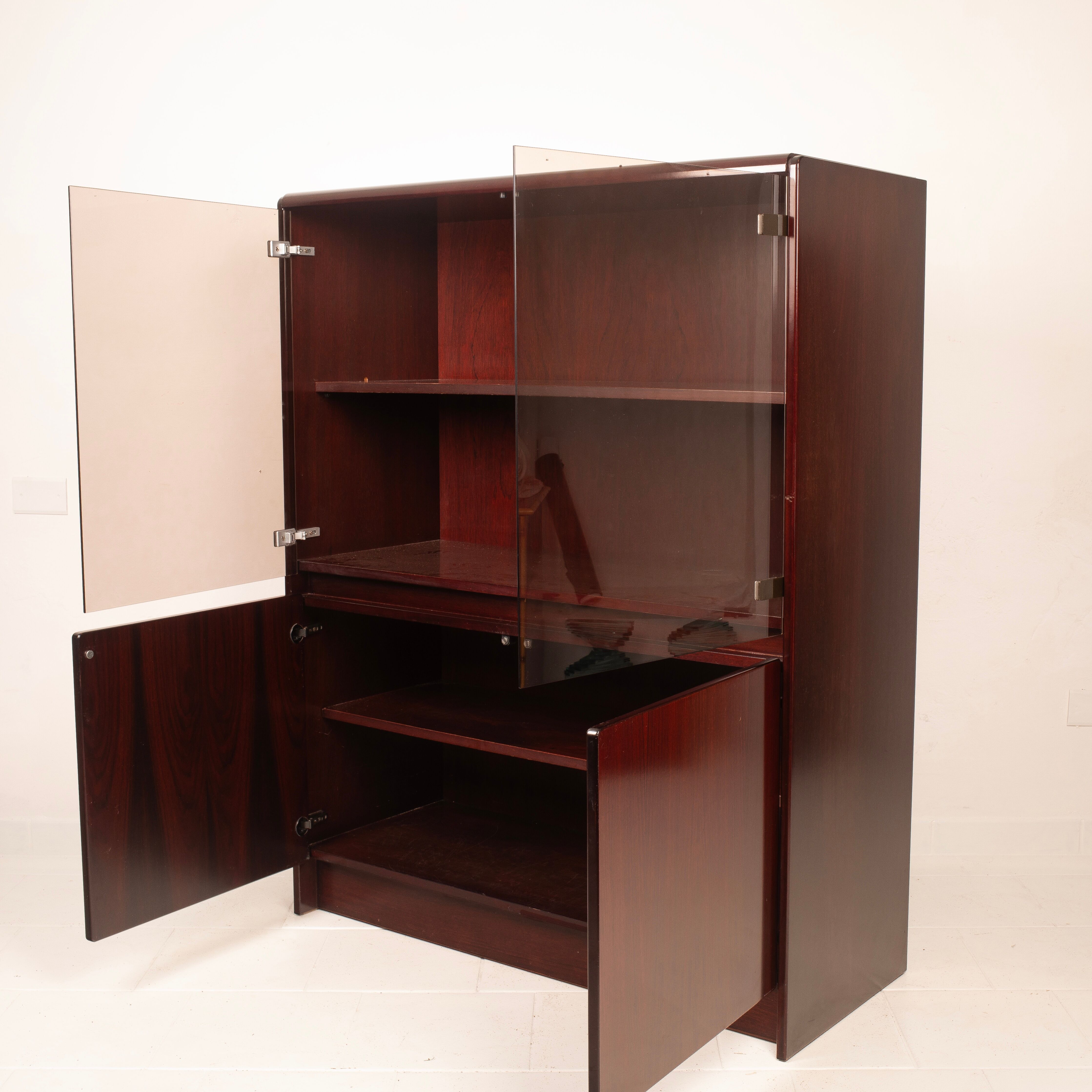 African Rosewood Daniel Cabinet by Paolo Piva for FAMA