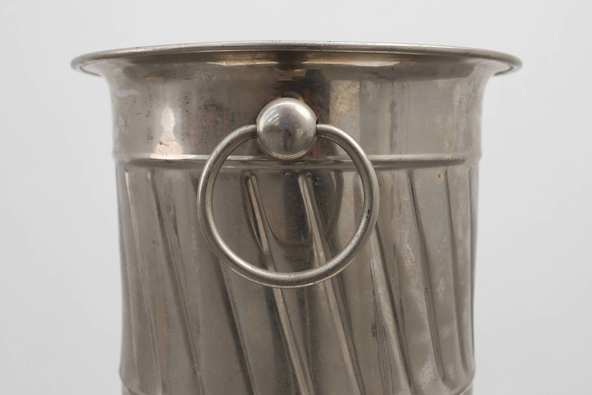 Art deco Metal Ice Bucket with Ring Handles, France 1920s