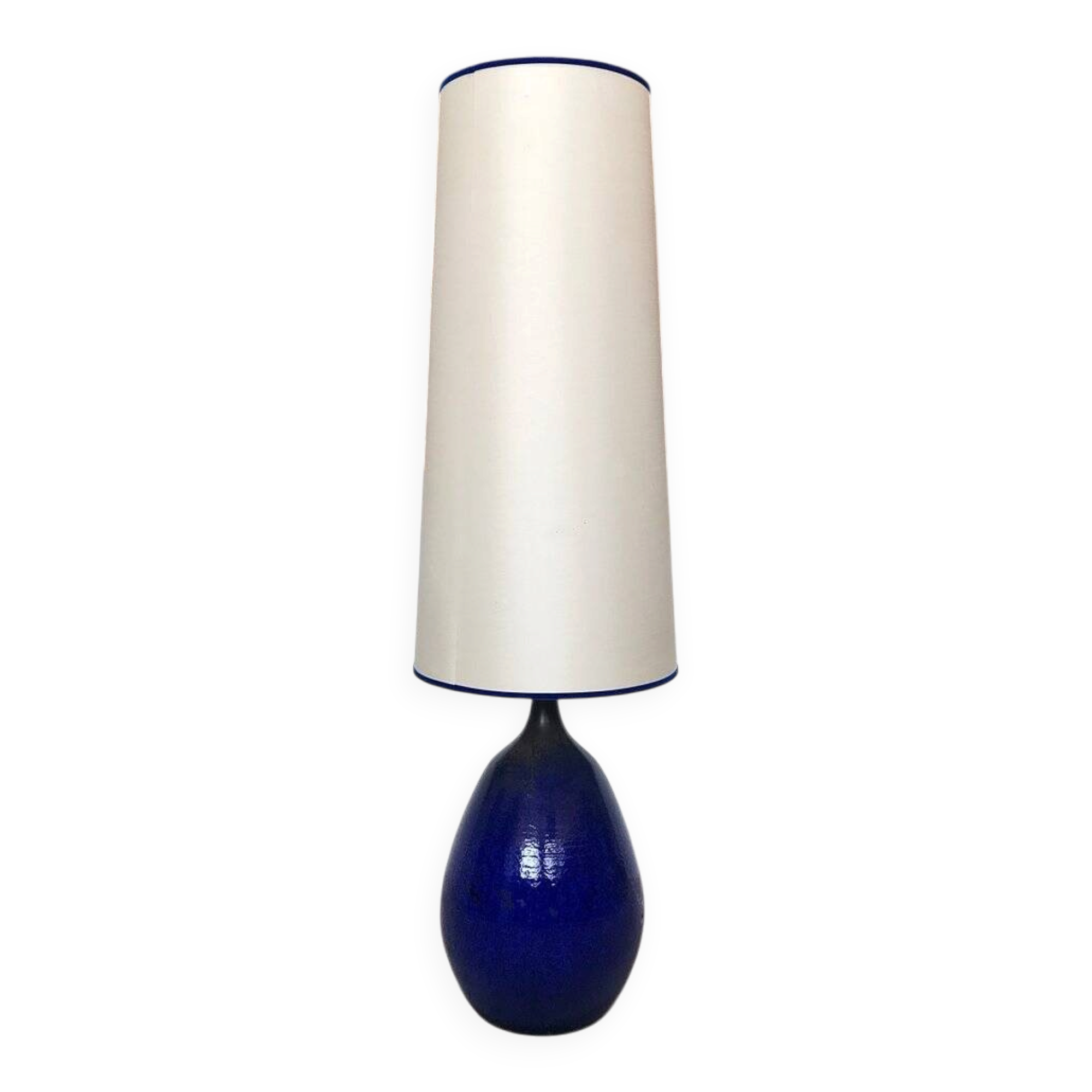 Large glazed ceramic art table lamp from Krösselbach, West-Germany, 1960s