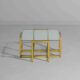 Geometrical regency coffee table in patinated brass, 1970s