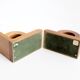 Vintage wooden bookends in Bauhaus mid-century minimalist style.