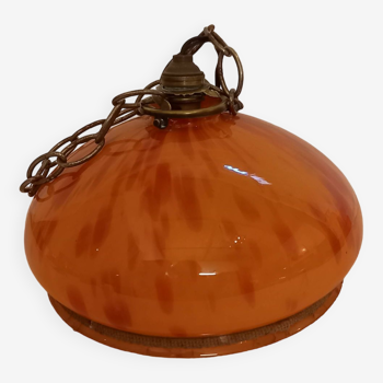 Vintage orange opaline pendant light