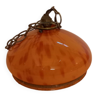 Vintage orange opaline pendant light