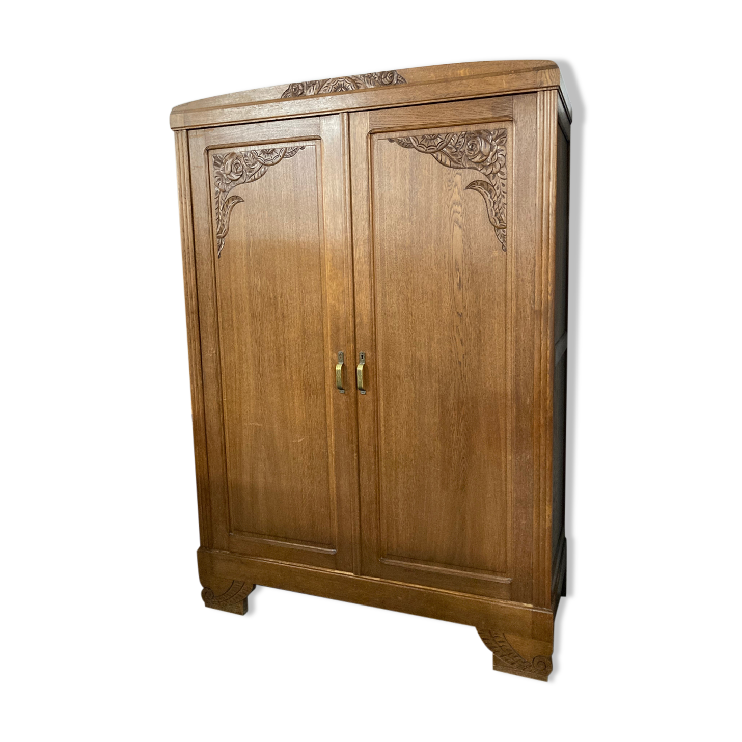 Art Deco wardrobe in solid oak