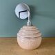 Vintage golden globe elbow wall light in pink and silver Clichy glass