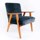 Fauteuil vintage en vélours côtélé
