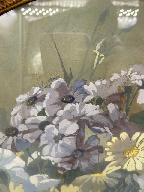 Ancient painting, still life with flowers, 20th century by Georges Ritleng (1875-1972)