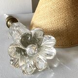 Lampe pied en cristal avec abat-jour